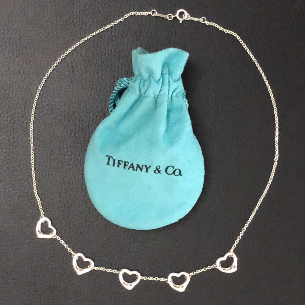 Tiffany and Co. 5 Open Heart Necklace Elsa Peretti